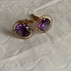 Purple Stone Vintage Cufflinks